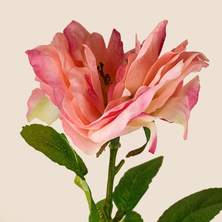 Deco Katmerli Gül Yapay Dal Çiçek - Açık Pembe - 50 cm