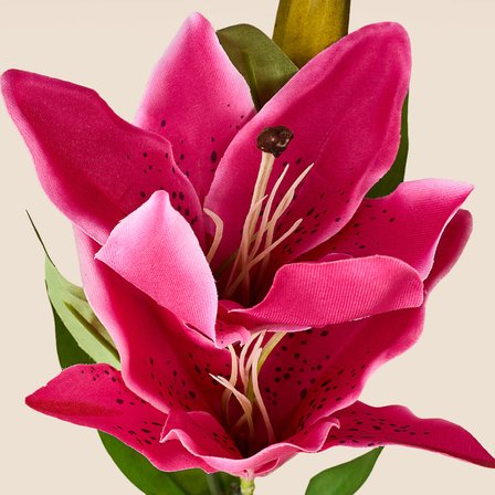 Deco Zambak Yapay Dal Çiçek - Pembe - 63 cm