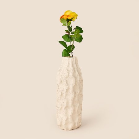 Deco Katmerli Gül Yapay Dal Çiçek - Sarı / Turuncu - 50 cm