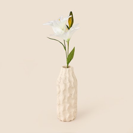 Deco Zambak Yapay Dal Çiçek - Beyaz - 61 cm