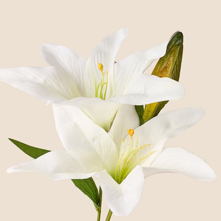 Deco Zambak Yapay Dal Çiçek - Beyaz - 61 cm