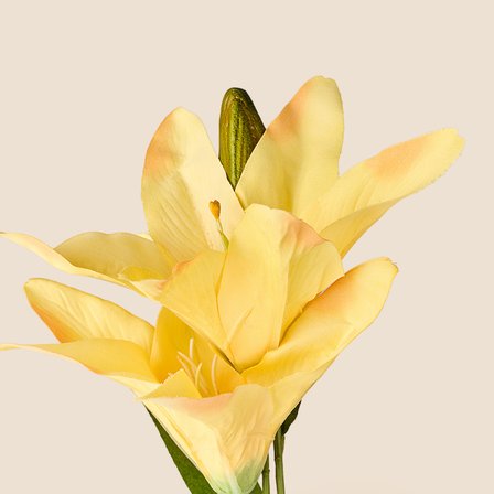 Deco Zambak Yapay Dal Çiçek - Sarı - 61 cm