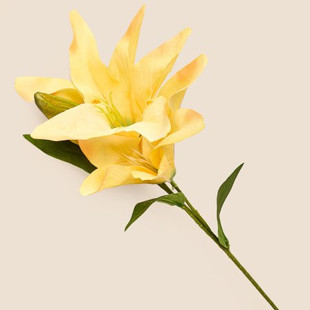 Deco Zambak Yapay Dal Çiçek - Sarı - 61 cm