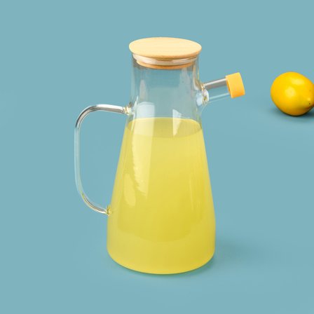 Borosilikat Cam Yağlık Sosluk - Şeffaf / Açık Kahverengi - 900 ml