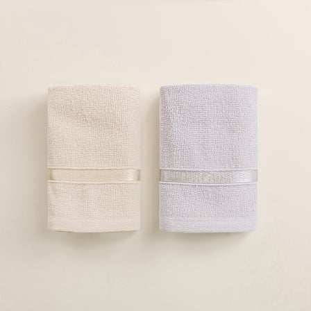 Soft Nova 6'lı Havlu Seti - Krem / Gri - 30x30 cm