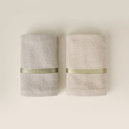Soft Nova 6'lı Havlu Seti - Yeşil / Taş - 30x30 cm