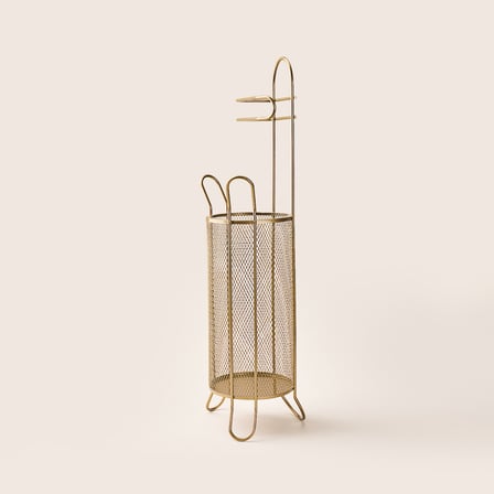 Design Metal Sepetli Tuvalet Kağıtlığı - Antik