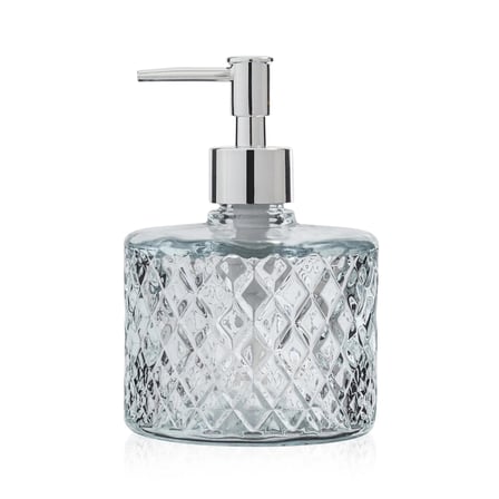 Design Kristal Cam Sıvı Sabunluk - Şeffaf / Gri
