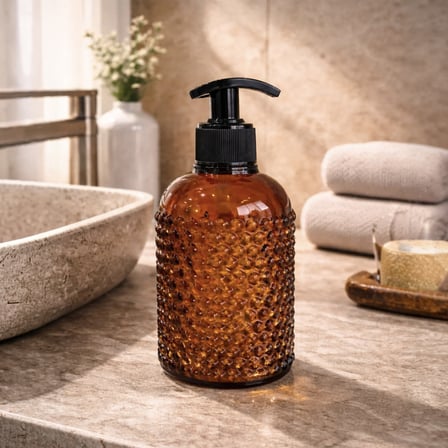 Design Yıldız Cam Sıvı Sabunluk - Amber
