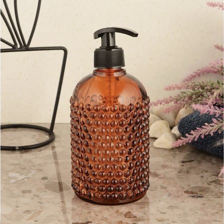 Design Yıldız Cam Sıvı Sabunluk - Amber
