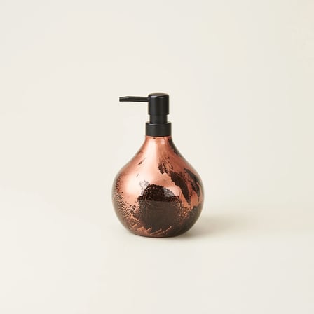 Design Celina Cam Sıvı Sabunluk - Siyah / Kahverengi