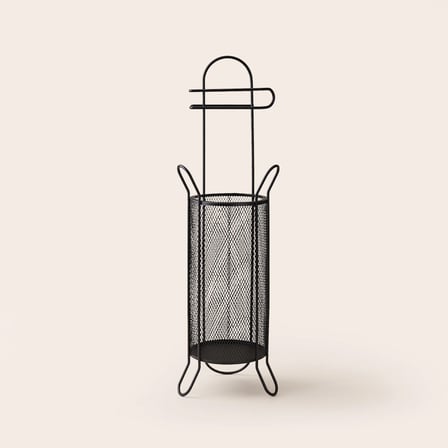 Design Metal Sepetli Tuvalet Kağıtlığı - Siyah