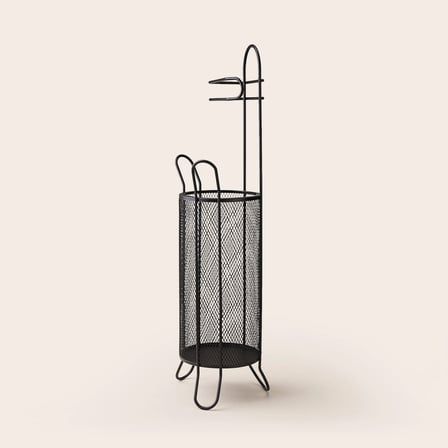Design Metal Sepetli Tuvalet Kağıtlığı - Siyah