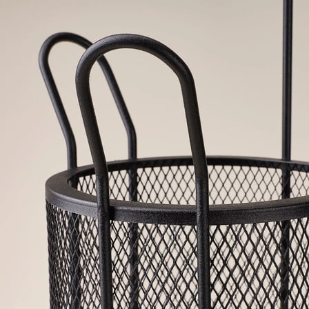 Design Metal Sepetli Tuvalet Kağıtlığı - Siyah