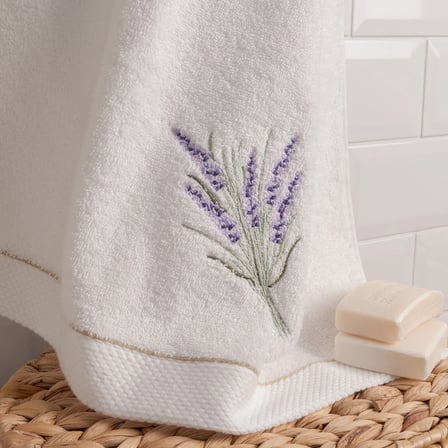 Soft Lavanta Nakışlı Yüz Havlusu - Asorti - 50x80 cm