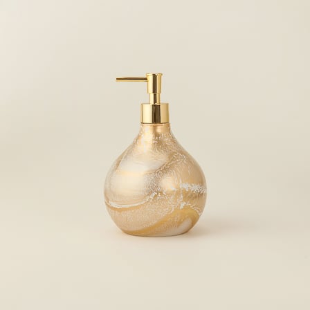 Design Celina Cam Sıvı Sabunluk - Gold / Beyaz