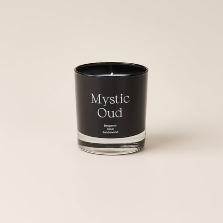 Deco Mystic Oud Bardak Mum - Siyah - 190 gr