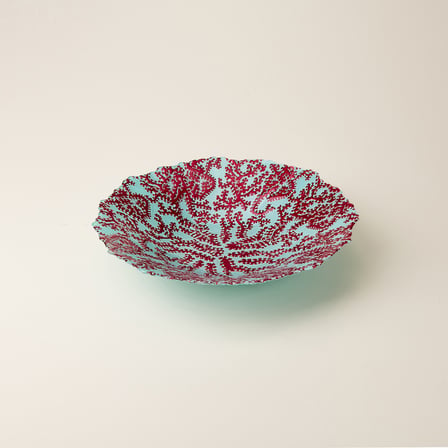Deco Mercan Dekoratif Tabak - Turkuaz / Kırmızı -  40 cm