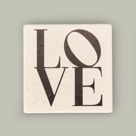 Kitchen Love Taş Bardak Altlığı - Renkli - 10x10 cm