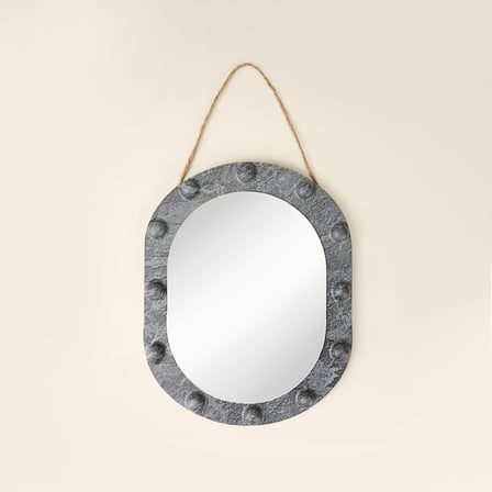 Star Noktalı Oval Duvar Aynası - Asorti