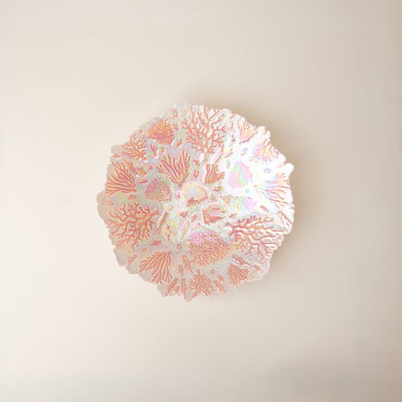 Deco Mercan Dekoratif Tabak - Beyaz / Pembe -  40 cm