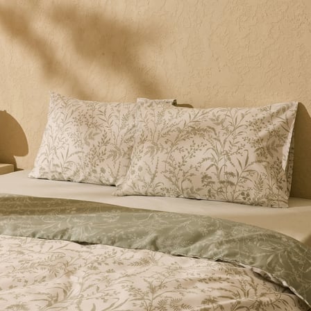 Soft Zen Kolay Ütülenir Tek Kişilik Nevresim Takımı - Ekru / Yeşil