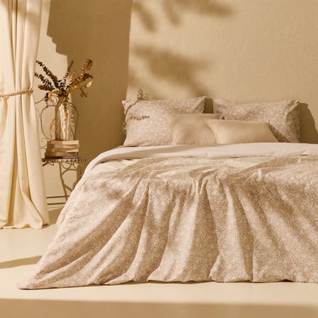 Soft Mina Kolay Ütülenir Çift Kişilik Nevresim Takımı - Bej