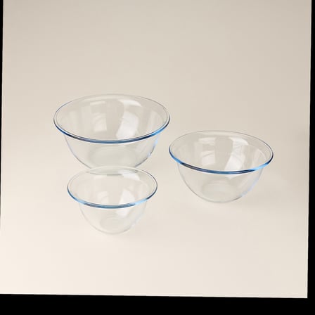 Kitchen 3'lü Yuvarlak Karıştırma Kabı Seti - Şeffaf