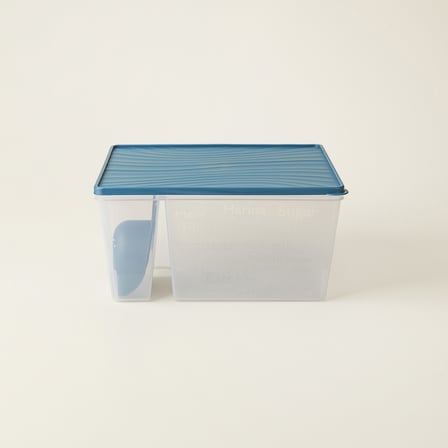 Ölçü Kaşıklı Un ve Şeker Saklama Kabı - Şeffaf - 28 cm