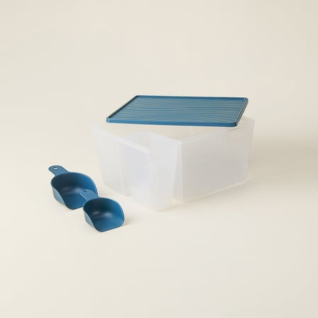 Ölçü Kaşıklı Un ve Şeker Saklama Kabı - Şeffaf - 28 cm