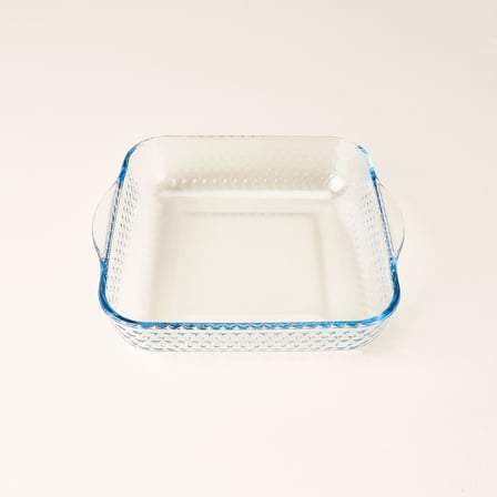 Kitchen Junto 2'li Petek Desenli Kare Fırın Kabı Seti - Şeffaf