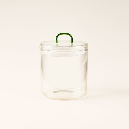 Vetro Borosilikat Cam Kavanoz - Şeffaf / Yeşil - 2,3 lt