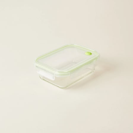 Kitchen Borosilikat Cam Saklama Kabı - Şeffaf / Yeşil - 1040 ml