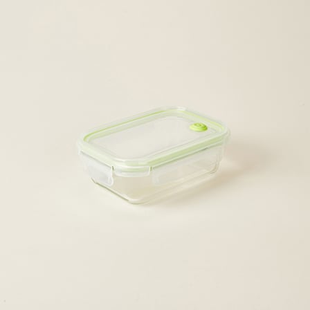 Kitchen Borosilikat Cam Saklama Kabı - Şeffaf / Yeşil - 640 ml