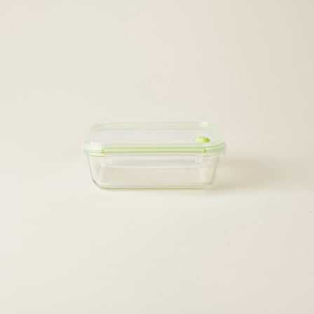 Kitchen Borosilikat Cam Saklama Kabı - Şeffaf / Yeşil - 1520 ml
