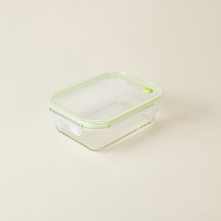 Kitchen Borosilikat Cam Saklama Kabı - Şeffaf / Yeşil - 1520 ml