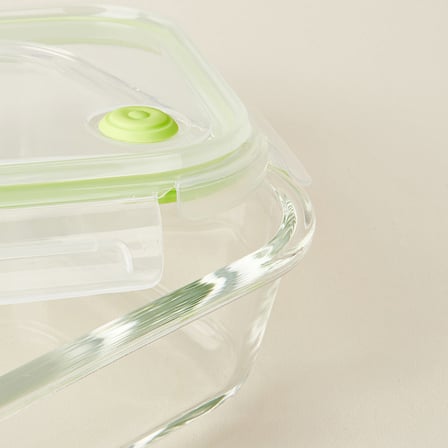 Kitchen Borosilikat Cam Saklama Kabı - Şeffaf / Yeşil - 370 ml