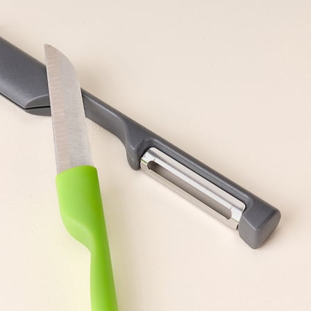 Delos 2'li Paslanmaz Çelik Bıçak ve Soyacak Seti - Yeşil / Gri - 23x5,5 cm