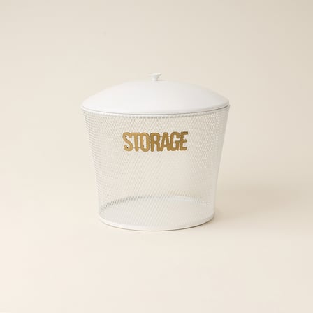Design Bodrum Storage Kapaklı Patates Soğan Sepeti - Beyaz