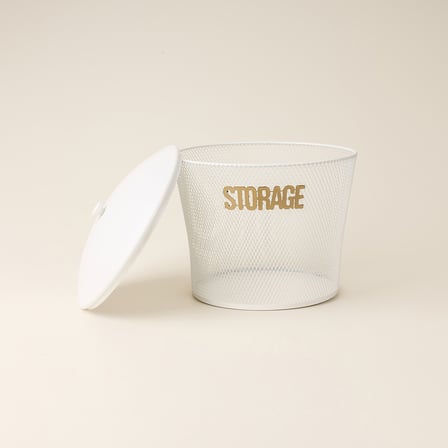 Design Bodrum Storage Kapaklı Patates Soğan Sepeti - Beyaz