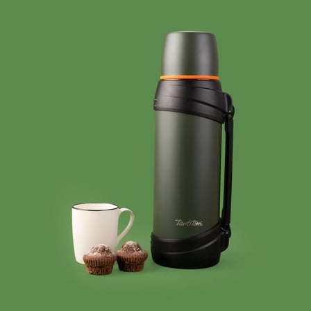 Tutacaklı Paslanmaz Çelik Termos - Koyu Yeşil - 2,5 lt