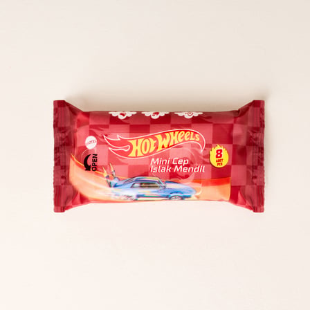 Hot Wheels Desenli 8'li Mini Islak Mendil - Asorti - 10x5 cm