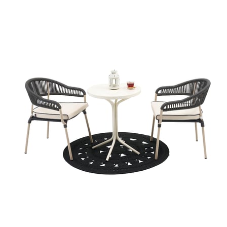 Home Tavoli Terea Bistro Masa Takımı - Antrasit - 55x55x70 cm