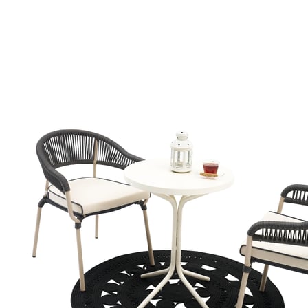 Home Tavoli Terea Bistro Masa Takımı - Antrasit - 55x55x70 cm