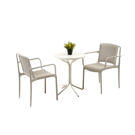 Home Nes Kollu Bistro Masa Takımı - Krem - 55x55x70 cm