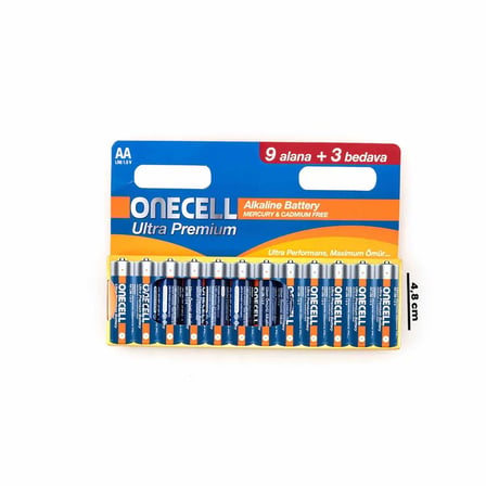 Ultra Premium Alkalin 1,5 V. 12'li AA Boy Pil