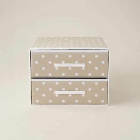 Living İki Çekmeceli Organizer - Beji - 31x30x22 cm