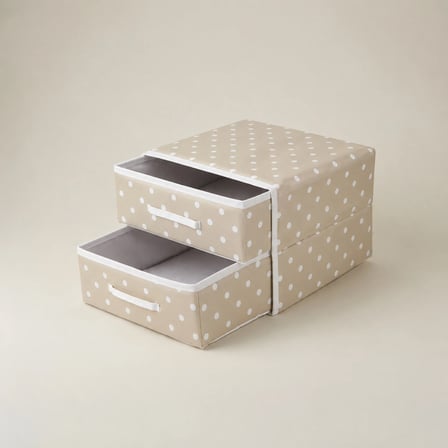 Living İki Çekmeceli Organizer - Beji - 31x30x22 cm