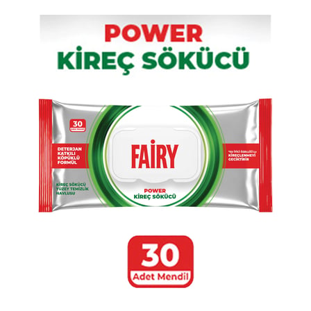 30'lu Kapaklı Kireç Sökücü Yüzey Temizlik Mendili - Beyaz