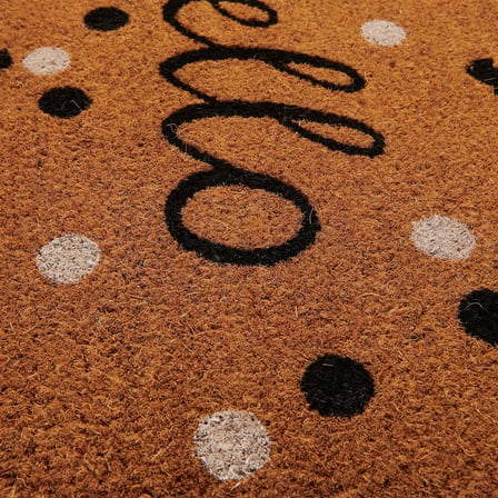 Home Koko Benekli Hello Kapı Önü Paspası - Bej - 35x60 cm